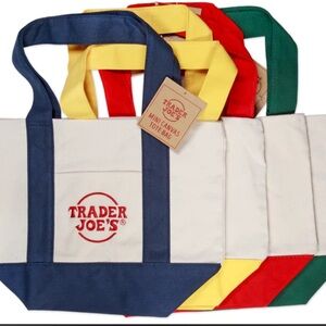 Trader Joe’s mini Canvas Tote Bag - Multicolor (red, yellow, green, and blue)